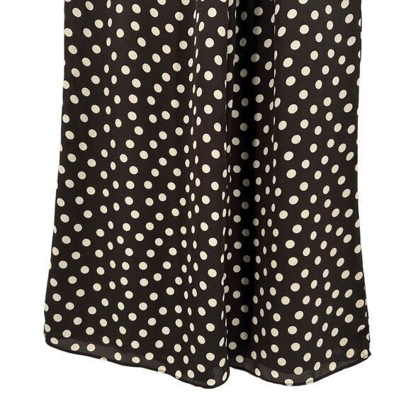 NEW Express Womens XS Pants Wide Leg Super High Rise Polka Dot Brown Lined - Picture 7 of 14